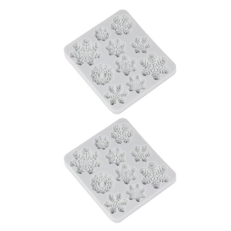 2Pcs Christmas Snowflake Design Silicone Cake Molds DIY Kitchen Baking Molds
