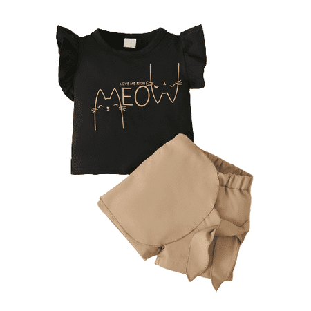 Mikrdoo Baby Girls Outfits Letter Ruffle Sleeve Tops Skirts 2Pcs Clothes Set Black 2-3 Years
Mikrdoo Baby Girls Outfits Letter Ruffle Sleeve Tops Skirts 2Pcs Clothes Set Black 2-3 Years