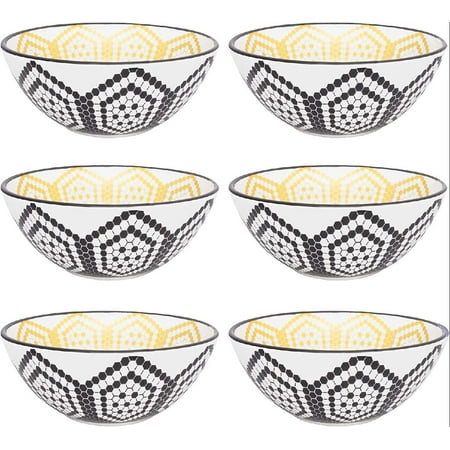 Full 6-Piece Microwave Safe Large Soup Bowls with Geometric and Floral Design 20.29 Oz Black/Yellow
Full 6-Piece Microwave Safe Large Soup Bowls with Geometric and Floral Design 20.29 Oz Black/Yellow