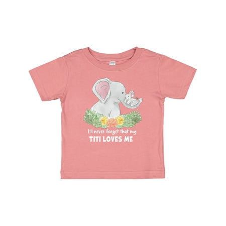 Inktastic I ll Never Forget That My Titi Loves Me with Cute Elephants Gift Baby Boy or Baby Girl T-Shirt
Inktastic I ll Never Forget That My Titi Loves Me with Cute Elephants Gift Baby Boy or Baby Girl T-Shirt