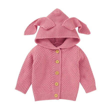Sunisery Infant Toddler Baby Girls Solid Color Rabbit Ear Long Sleeve Knitted Hooded Coat Pink 18-24 Months
Sunisery Infant Toddler Baby Girls Solid Color Rabbit Ear Long Sleeve Knitted Hooded Coat Pink 18-24 Months