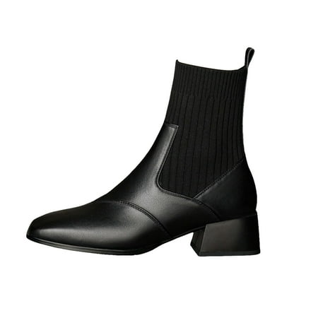 DVKOVI Country Boots for Women Women Ankle Boots Autumn and Winter New British Elastic Knitted Slim Boots with Square Toe and Mid Heel Elastic Boots Heel Boots for Women Black 36
DVKOVI Country Boots for Women Women Ankle Boots Autumn and Winter New British Elastic Knitted Slim Boots with Square Toe and Mid Heel Elastic Boots Heel Boots for Women Black 36