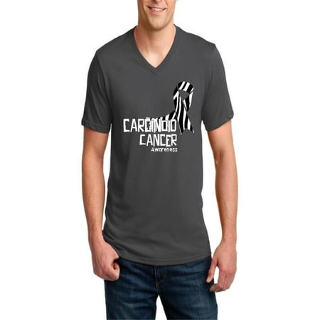 Carcinoid Cancer Awareness Men V-Neck Shirts Ringspun Tee
