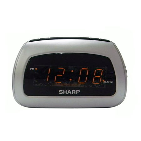 Sharp LED Alarm Clock, Silver