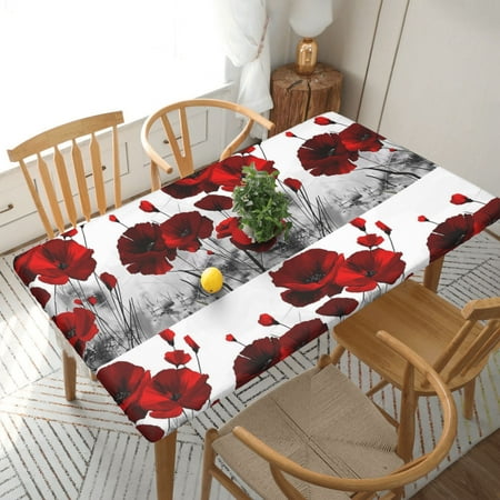 Home Deluxe Tablecloth Red Poppy Flower Waterproof Elastic Rim Edged Table Cover- For Christmas Parties And Picnics 5ft
Home Deluxe Tablecloth Red Poppy Flower Waterproof Elastic Rim Edged Table Cover- For Christmas Parties And Picnics 5ft