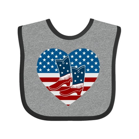 Inktastic USA Cowboy Boots Patriotic Gift Baby Boy or Baby Girl Bib