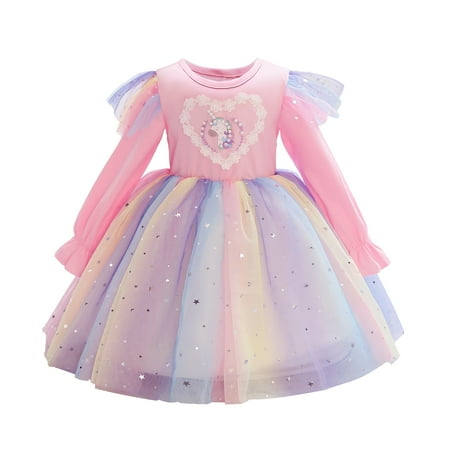 NZRVAWS Toddler Baby Girls Dress 2 Years Girls Bow 3 Years Girls Unicorn Print Long Sleeve Full Mesh Dress 1PCS Princess Dress Pink
NZRVAWS Toddler Baby Girls Dress 2 Years Girls Bow 3 Years Girls Unicorn Print Long Sleeve Full Mesh Dress 1PCS Princess Dress Pink
