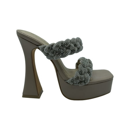 Glaze Women s Square Open Toe Platform Bennie-2 Nude Size 8
