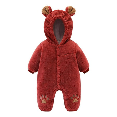 Infant Baby Boys and Girls Winter Bodysuit Cartoon Bear Footprint Printing Plush Hooded Creeper Bodysuit Warm Long Sleeve
Infant Baby Boys and Girls Winter Bodysuit Cartoon Bear Footprint Printing Plush Hooded Creeper Bodysuit Warm Long Sleeve