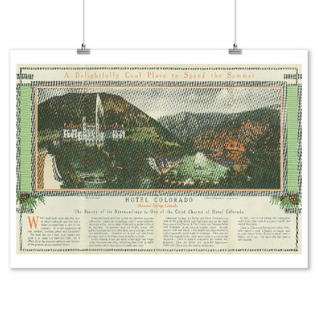 Glenwood Springs, Colorado - Hotel Colorado Brochure (9x12 Art Print, Wall Decor Travel Poster)