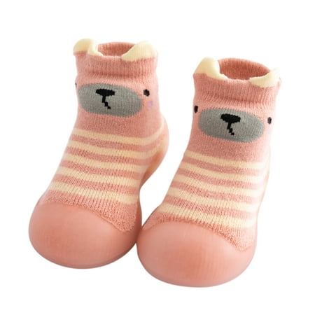 

Fsqjgq Fuzzy Slippers for Toddler Boys Kids Toddler Baby Boys Girls Solid Warm Knit Soft Sole Rubber Shoes Socks Slipper Stocking Soft Shoes Sock Baby Boy Sandals 18-24 Months Pink 24