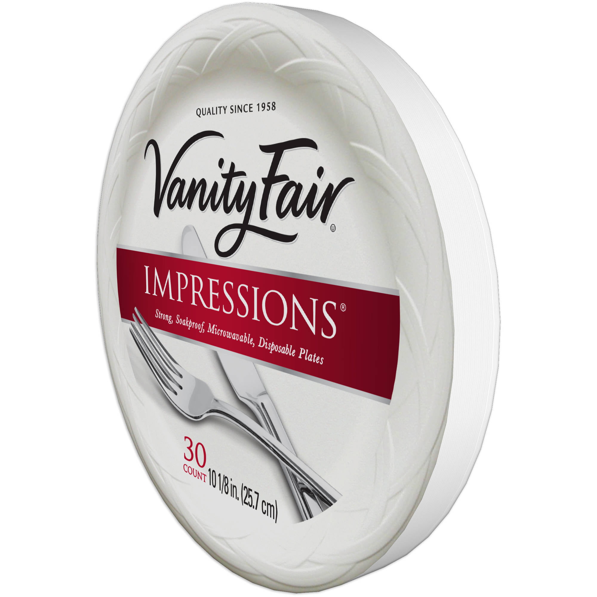 Vanity Fair Impressions 10.25\u0026quot; Disposable Plates, 30 count ...