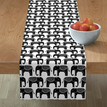Cotton Sateen Table Runner 90 - Elephant Parade Block Print Safari Animal Black White Monochrome Print Custom Table Linens by Spoonflower
Cotton Sateen Table Runner 90 - Elephant Parade Block Print Safari Animal Black White Monochrome Print Custom Table Linens by Spoonflower
