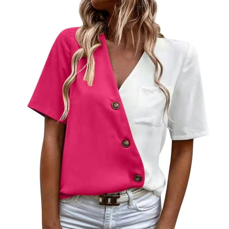 Sayhi Women Summer Comfortable Cool V Neck Fashion Contrast Color Short Sleeve Shirt Top Graphic Scrubs
Sayhi Women Summer Comfortable Cool V Neck Fashion Contrast Color Short Sleeve Shirt Top Graphic Scrubs