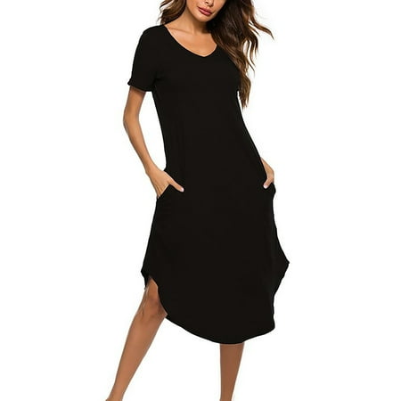 MIARHB Women s Long Nightdress Long Pajamas Short Sleeves V Neck Loungewear Pajamas Pajamas with 2 Pockets Black L
MIARHB Women s Long Nightdress Long Pajamas Short Sleeves V Neck Loungewear Pajamas Pajamas with 2 Pockets Black L