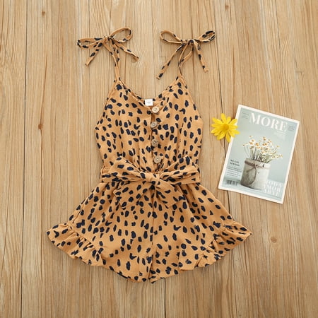Girls Clothes Toddler Baby Girls Sleeveless Leopard Printed Suspender Romper Jumpsuit 110
Girls Clothes Toddler Baby Girls Sleeveless Leopard Printed Suspender Romper Jumpsuit 110