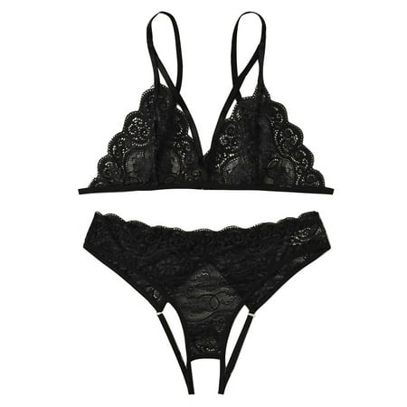 Intimates New Women Plus Size Lace Lingerie Bra+Thong Underwear Set Black Sleepwear Polyester no underwire sports bra Black
Intimates New Women Plus Size Lace Lingerie Bra+Thong Underwear Set Black Sleepwear Polyester no underwire sports bra Black
