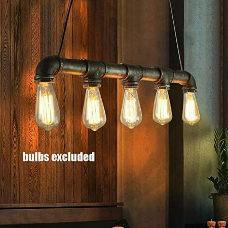 Fichiouy Retro Vintage Industrial Hanging Lamp Water Pipe Pendant Light Chandelier Black E27
Fichiouy Retro Vintage Industrial Hanging Lamp Water Pipe Pendant Light Chandelier Black E27