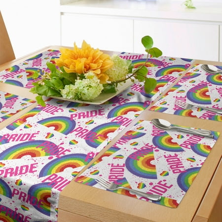 Pride Day Table Runner & Placemats Pixelated Grunge Vibrant LGBT Rainbow Illustration Colorful Set for Dining Table Decor Placemat 4 pcs + Runner 12 x72 Blue Violet Yellow by Ambesonne
Pride Day Table Runner & Placemats Pixelated Grunge Vibrant LGBT Rainbow Illustration Colorful Set for Dining Table Decor Placemat 4 pcs + Runner 12 x72 Blue Violet Yellow by Ambesonne