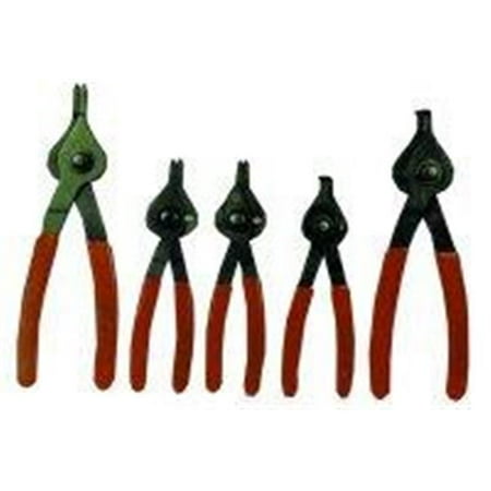 5 Piece Reversible Snap Ring Pliers Set