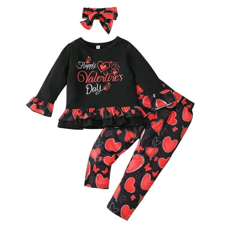 Zlekejiko Kids Toddler Baby Girls Clothes 3pcs Valentine‘s Day Letter Heart Printed Autumn Tops Ruffles Long Sleeve Pants Pulllover Outfits
Zlekejiko Kids Toddler Baby Girls Clothes 3pcs Valentine‘s Day Letter Heart Printed Autumn Tops Ruffles Long Sleeve Pants Pulllover Outfits
