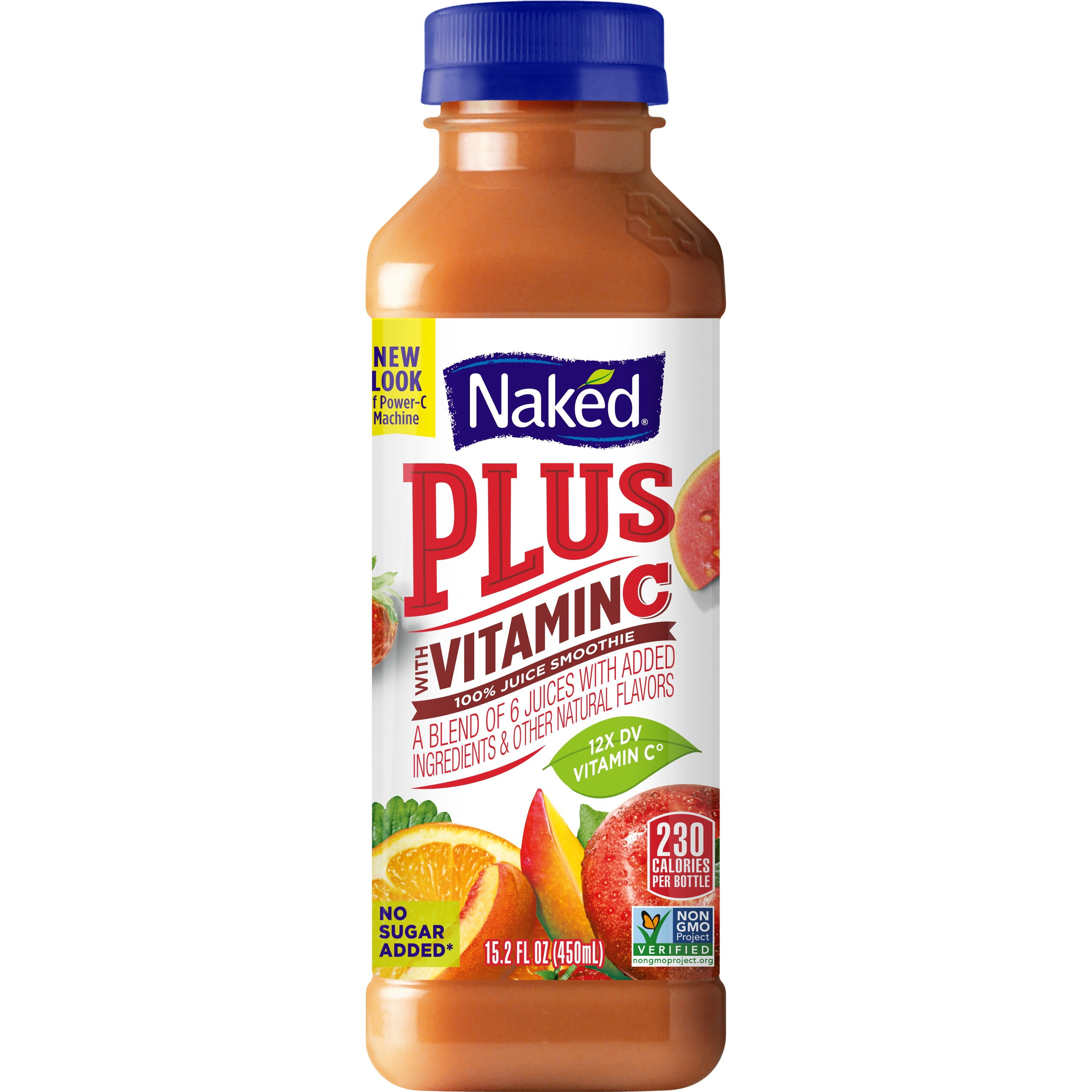 Naked Juice Boosted Smoothie Power C Machine 15 2 Oz Bottle Walmart