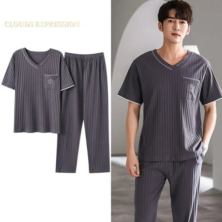 QWZNDZGR Summer Knitted Cotton Mens Pyjamas Casual Short Tops Lattice Long Pants Sets V-neck Pajamas Fashion Men Sleepwear 5XL Homewear
QWZNDZGR Summer Knitted Cotton Mens Pyjamas Casual Short Tops Lattice Long Pants Sets V-neck Pajamas Fashion Men Sleepwear 5XL Homewear