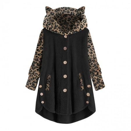Women s Plus Size Hooded Pullovers Coat-Button Up Leopard Print Long- Sleeves Patchwork Cartoon Cat Sweaters Pajamas
Women s Plus Size Hooded Pullovers Coat-Button Up Leopard Print Long- Sleeves Patchwork Cartoon Cat Sweaters Pajamas
