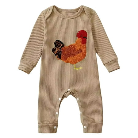 MuZeFu Rompers for Baby Girls Long Sleeve Unisex Long-sleeved Ribbed Striped Rooster Towel Embroidered Romper For Boys And Girls
MuZeFu Rompers for Baby Girls Long Sleeve Unisex Long-sleeved Ribbed Striped Rooster Towel Embroidered Romper For Boys And Girls
