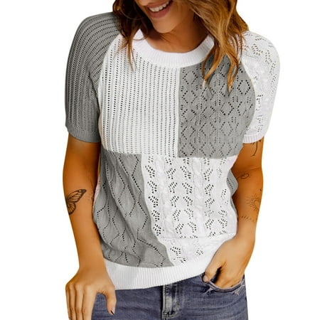 JDEFEG Half Sleeve Tee Women Casual Geometry Knit V Neck Lace Embroidery Hollow Splice Short Sleeve Loose Blouse Top Maternity Work Shirts Women Polyester Grey Xxl
JDEFEG Half Sleeve Tee Women Casual Geometry Knit V Neck Lace Embroidery Hollow Splice Short Sleeve Loose Blouse Top Maternity Work Shirts Women Polyester Grey Xxl