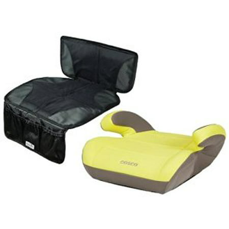 Cosco Juvenile Top Side Booster Seat with Car Seat Protector Mat, Lemon