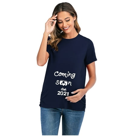 Maternity Summer Short Sleeve T-shirt Cute Cartoon Letter Print Solid Color Round Neck T-shirt Casual Loose Pregnant Women s Large Size Nursing Top
Maternity Summer Short Sleeve T-shirt Cute Cartoon Letter Print Solid Color Round Neck T-shirt Casual Loose Pregnant Women s Large Size Nursing Top