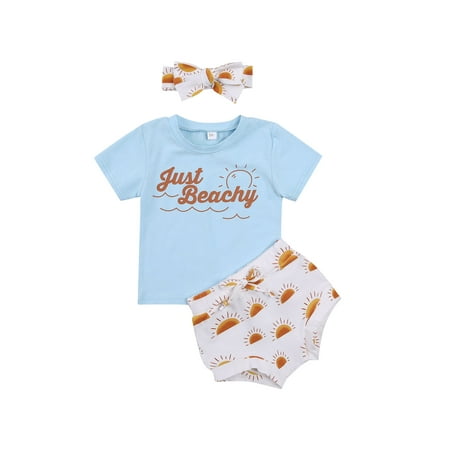 ZIYIXIN 3pcs Infant Baby Girls Clothes Sets Letter Short Sleeve T Shirts Rainbow Printed Shorts Outfits Blue 6-12 Months
ZIYIXIN 3pcs Infant Baby Girls Clothes Sets Letter Short Sleeve T Shirts Rainbow Printed Shorts Outfits Blue 6-12 Months