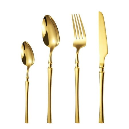 4Pcs/set Dishwasher Safe Stainless Steel Reusable Durable Cutlery Set Flatware Set Spoon Knives Fork Kits Luxury Tableware GOLD
4Pcs/set Dishwasher Safe Stainless Steel Reusable Durable Cutlery Set Flatware Set Spoon Knives Fork Kits Luxury Tableware GOLD