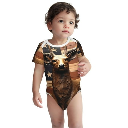 Kdxio Deer American Flag Vintage Pattern Unisex Baby Cotton Short Sleeve Bodysuits-3 Months
Kdxio Deer American Flag Vintage Pattern Unisex Baby Cotton Short Sleeve Bodysuits-3 Months