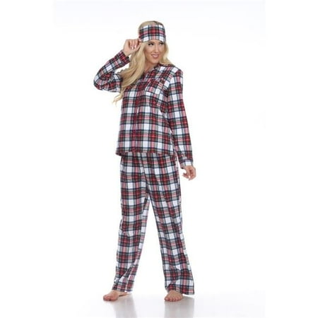 3610-03-L Red & White Three-Piece Pajama Set - Large