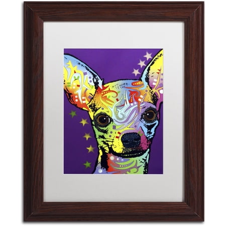Trademark Fine Art "Chihuahua II" Canvas Art by Dean Russo, White Matte, Wood Frame