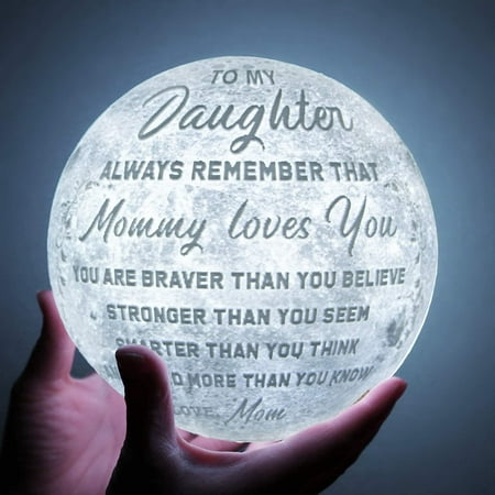 Engraved 3D Moon Lamp Christmas Gifts for Daughter to My Daughter from Mom Personalized 5.9 Inch 3D Printing Moon Light for Daughter Birthdays Graduation Gifts 
Engraved 3D Moon Lamp Christmas Gifts for Daughter to My Daughter from Mom Personalized 5.9 Inch 3D Printing Moon Light for Daughter Birthdays Graduation Gifts