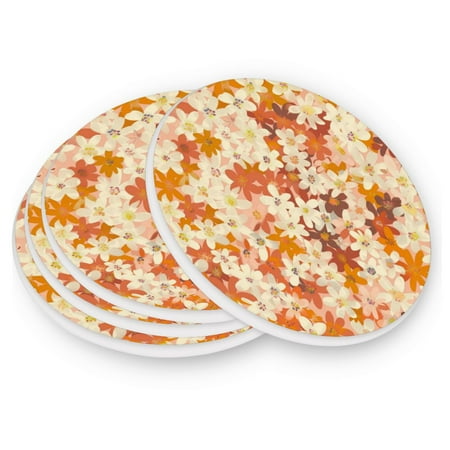 Round Coasters Modern Style Ceramic Coaster Waterproof and Durable Drink Coaster Coasters set of 4 Customizable Coasters 4pcs Orange Pastel Flowers
Round Coasters Modern Style Ceramic Coaster Waterproof and Durable Drink Coaster Coasters set of 4 Customizable Coasters 4pcs Orange Pastel Flowers
