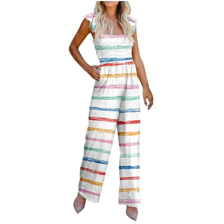 SELONE Womens Jumpsuits Dressy Casual Summer Suspender Pants Sleeveless Ladies Travel Comfortable 2023 Vacation Fancy Jumpsuits for Women Womens Jumpers and Rompers Casual Stripe Multicolor M
SELONE Womens Jumpsuits Dressy Casual Summer Suspender Pants Sleeveless Ladies Travel Comfortable 2023 Vacation Fancy Jumpsuits for Women Womens Jumpers and Rompers Casual Stripe Multicolor M