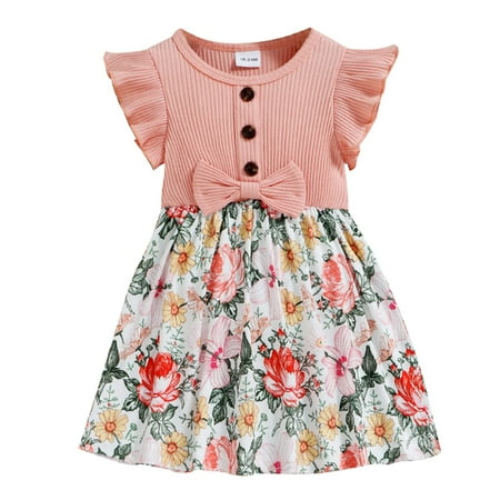 Toddler Baby Girl Clothes Floral Ruffle Sleeve Dress Kids Casual Dresses Skirts Summer Clothes Pink 18-24M
Toddler Baby Girl Clothes Floral Ruffle Sleeve Dress Kids Casual Dresses Skirts Summer Clothes Pink 18-24M