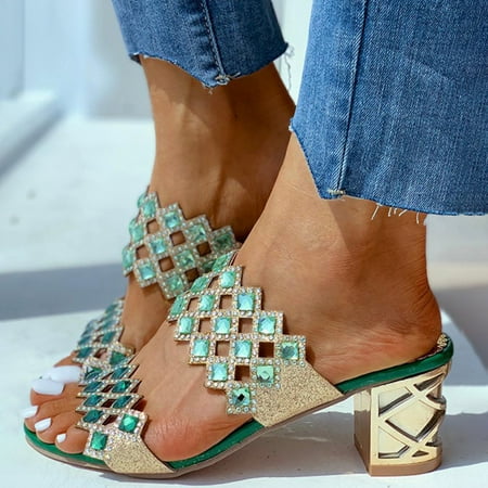 Women Rhinestone High Heels Bohemian Sandals Ladies Beach Shoes Slippers Note Please Buy One Or Two Sizes Larger
Women Rhinestone High Heels Bohemian Sandals Ladies Beach Shoes Slippers Note Please Buy One Or Two Sizes Larger