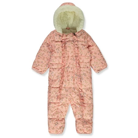 Jessica Simpson Floral Fold Over Pram Suit - blush 6 months (Newborn)
