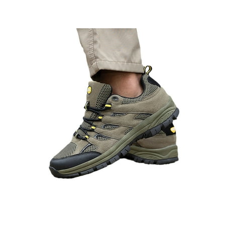 

Daeful Men s Trail Sneaker Lace Up Sneakers Non Slip Hiking Shoes Casual Outdoor Trainers Mens Comfy Trekking Shoe Army Green 9.5
