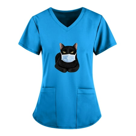 Moocorvic Women s Scrub Tops Working Uniform Womens Cute Print Short Sleeve V-Neck Solid Color Pocket Top Shirts for Women
Moocorvic Women s Scrub Tops Working Uniform Womens Cute Print Short Sleeve V-Neck Solid Color Pocket Top Shirts for Women