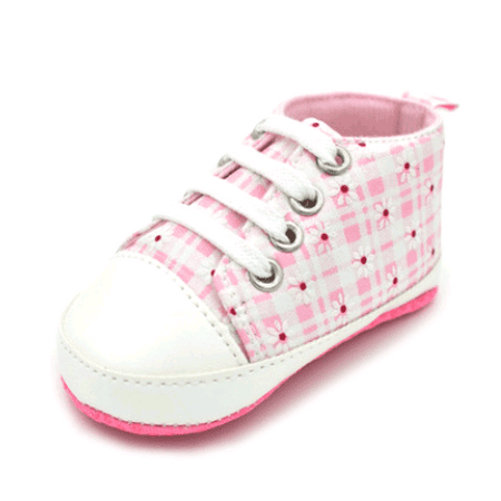 Toyella Rainbow canvas soft bottom baby shoes Square powder 11