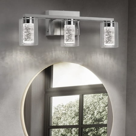YANSUN 3-Light Brushed Nickel Bathroom Light Fixtures 3000/4000/6000K LED Bathroom Vanity Lights with Crystal Bubble Glass Dimmable Bubble Wall Sconce Lighting for Bathroom Living Room
YANSUN 3-Light Brushed Nickel Bathroom Light Fixtures 3000/4000/6000K LED Bathroom Vanity Lights with Crystal Bubble Glass Dimmable Bubble Wall Sconce Lighting for Bathroom Living Room