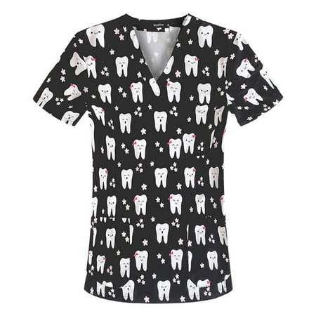Women Scrubs Top Working Uniform Nurses Clothing Workwear Short Sleeve V-Neck Cartoon Printed Top Nursed T-Shirts Blouse With Pockets
Women Scrubs Top Working Uniform Nurses Clothing Workwear Short Sleeve V-Neck Cartoon Printed Top Nursed T-Shirts Blouse With Pockets