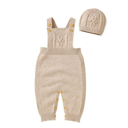 Guang Cong Baby Boys Romper With Hat 2 Piece Set Toddler Knit Romper Sleeveless Buttons Jumpsuits With Hat Outfit Set Sizes 9-12 Months
Guang Cong Baby Boys Romper With Hat 2 Piece Set Toddler Knit Romper Sleeveless Buttons Jumpsuits With Hat Outfit Set Sizes 9-12 Months