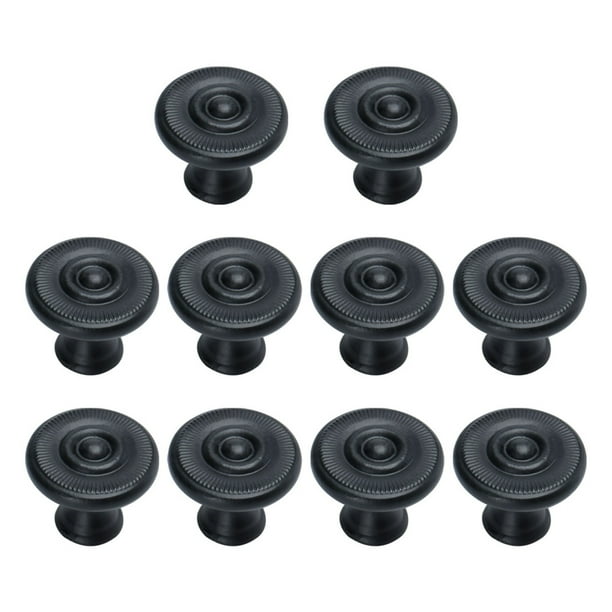 Zinc Alloy Knobs Round Wardrobe Dresser Knobs Pull Handle for Cupboard Cabinet Cupboard Wardrobe Dresser Black 10pcs